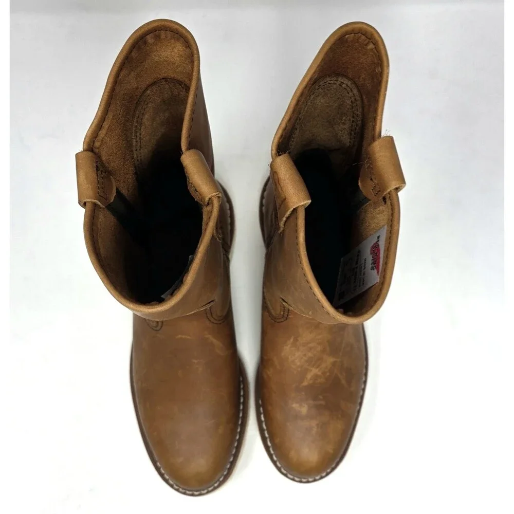 Red Wing Pecos 866 Pull On Leather Work Boot US 5 | EU 37 Made in USA Brown NEW - Picture 5 of 16